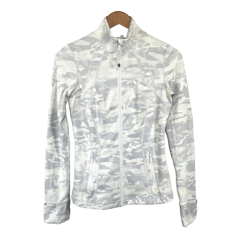 Lululemon Define Jacket Incognito Camo‎ Jacquard Size 6 Alpine White Starlight